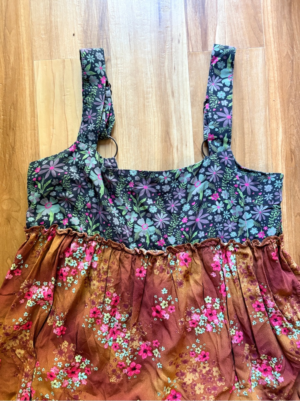 NATURAL LIFE Tiered Floral Boho Retro Maxi Dress Medium - Picture 4 of 7